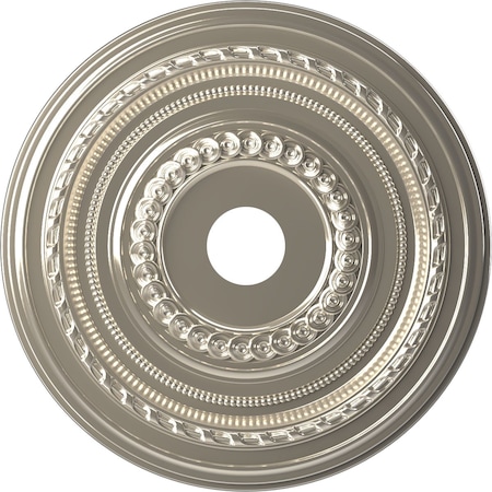 Ekena Millwork Cole PVC Ceiling Medallion (Fits Canopies up to 6"), Bright Coat Chrome, 22"OD x 3 1/2"ID x 1"P CMP22COBCR